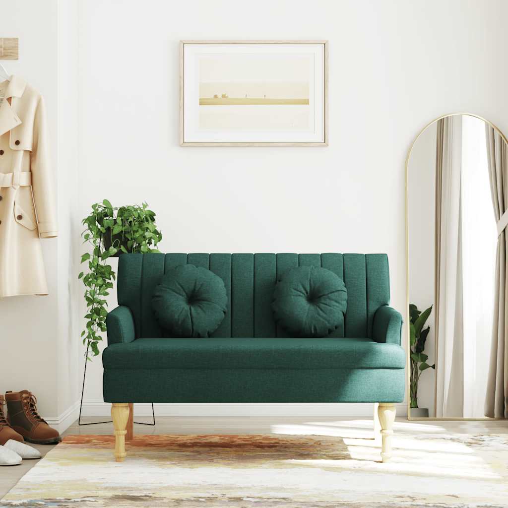 Sitzbank mit Kissen Dunkelgrau 113x64,5x75,5 cm Stoff