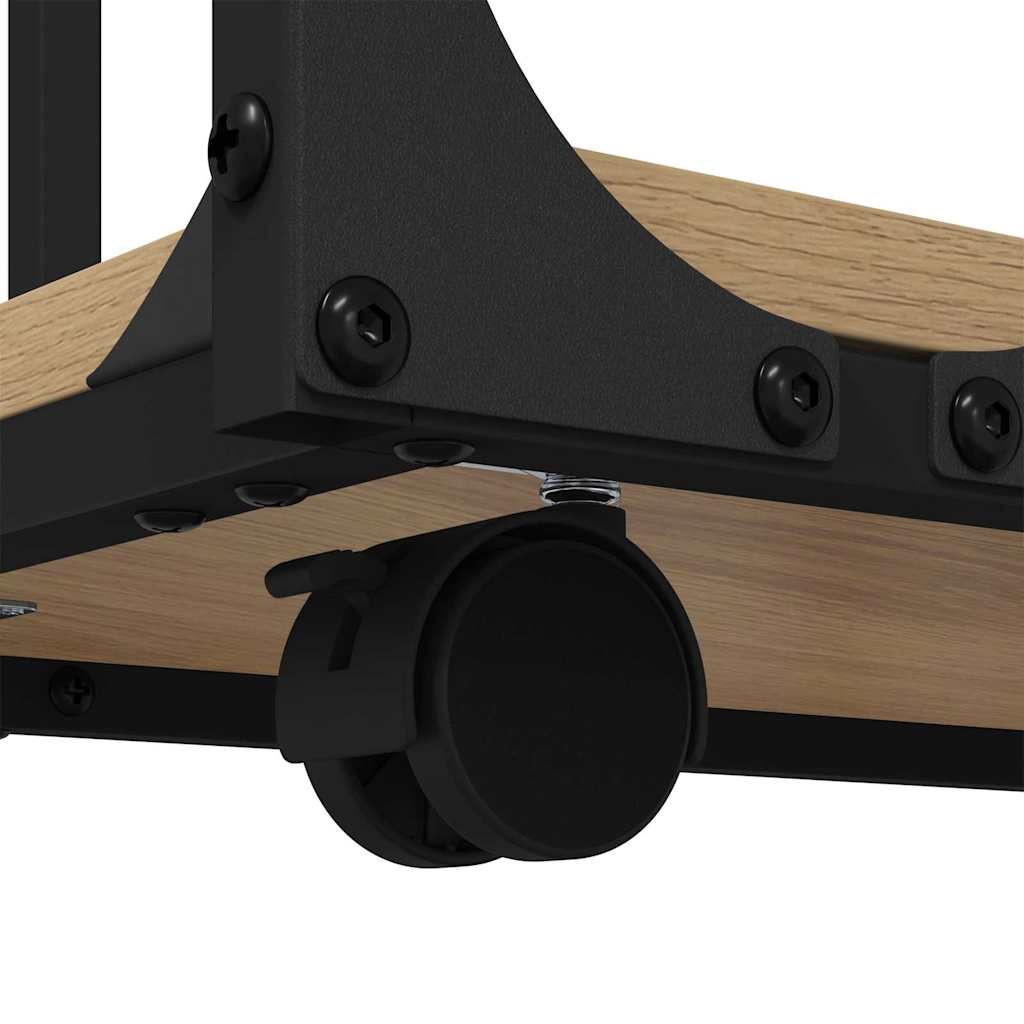 Beistelltisch mit Rollen Schwarz 50x35x55,5 cm Holzwerkstoff