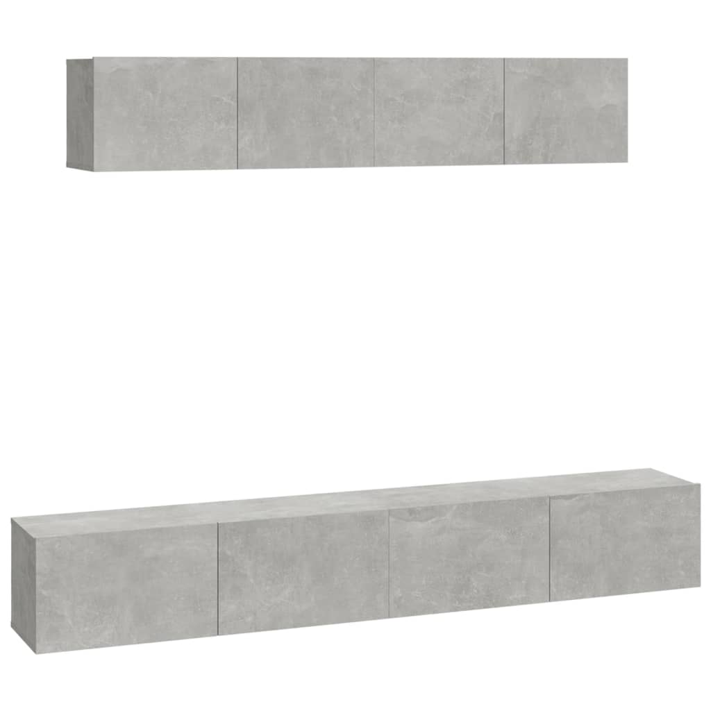 4-tlg. TV-Schrank-Set Weiß Holzwerkstoff