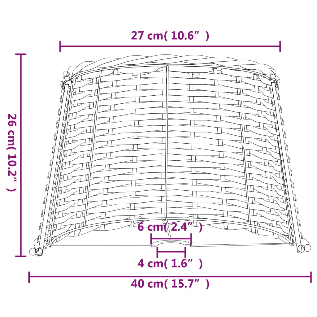 Lampenschirm Weiß Ø15x12 cm Korbweide
