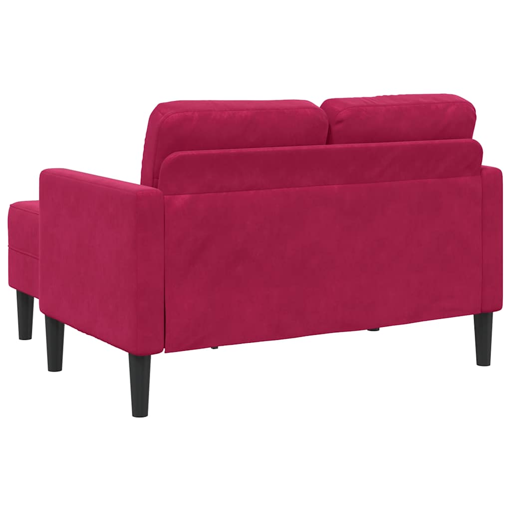 2-Sitzer-Sofa mit Chaiselongue L-Form Blau 125 cm Samt