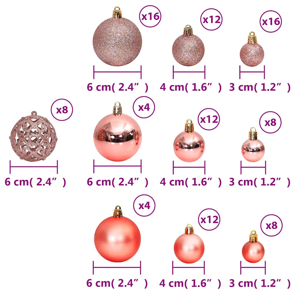 100-tlg. Weihnachtskugel-Set Weiß