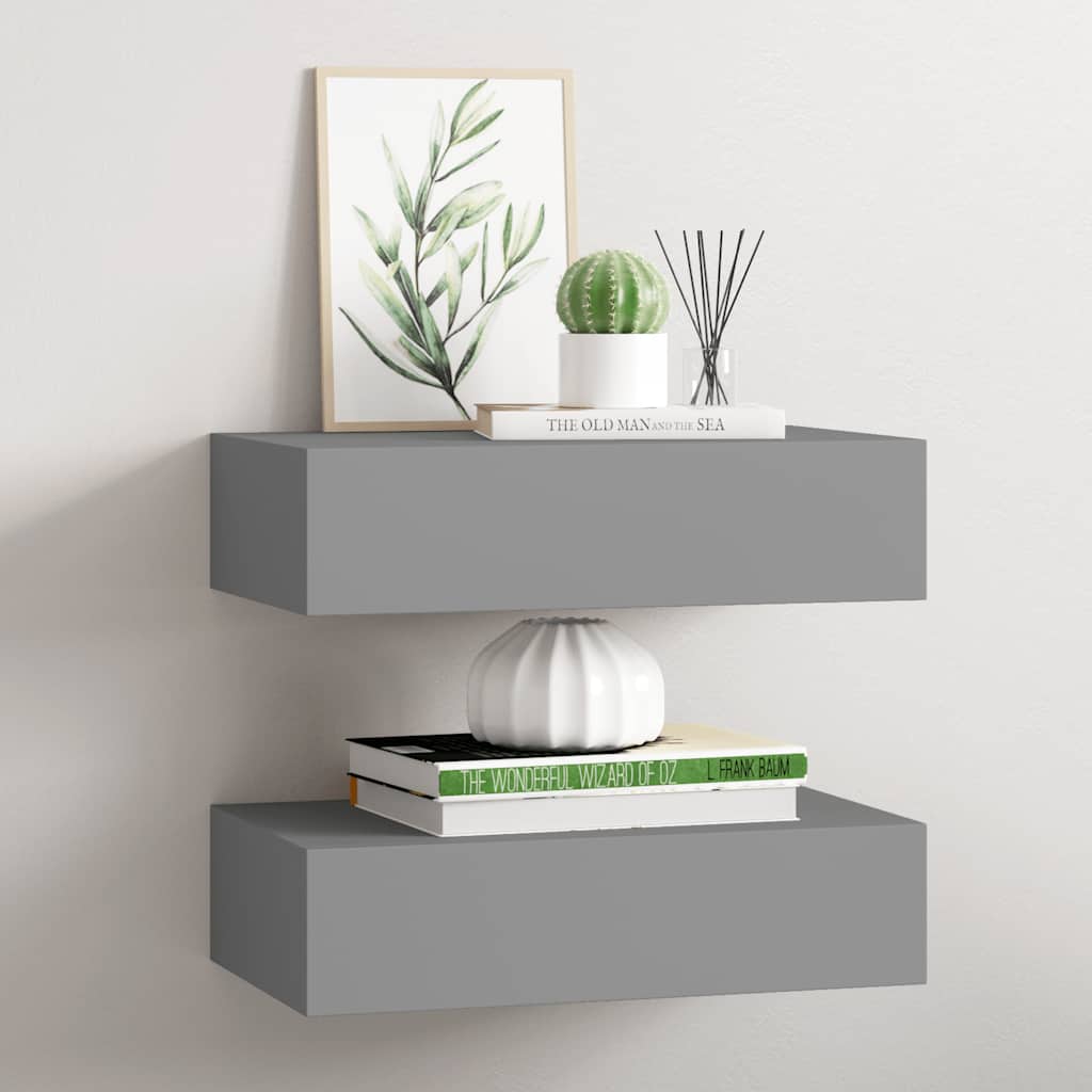 Wandregal mit Schublade Weiß 40x23,5x10 cm MDF