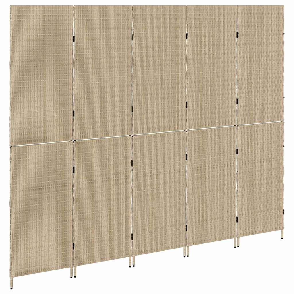 Raumteiler Schwarz 146 x 180 cm Poly-Rattan