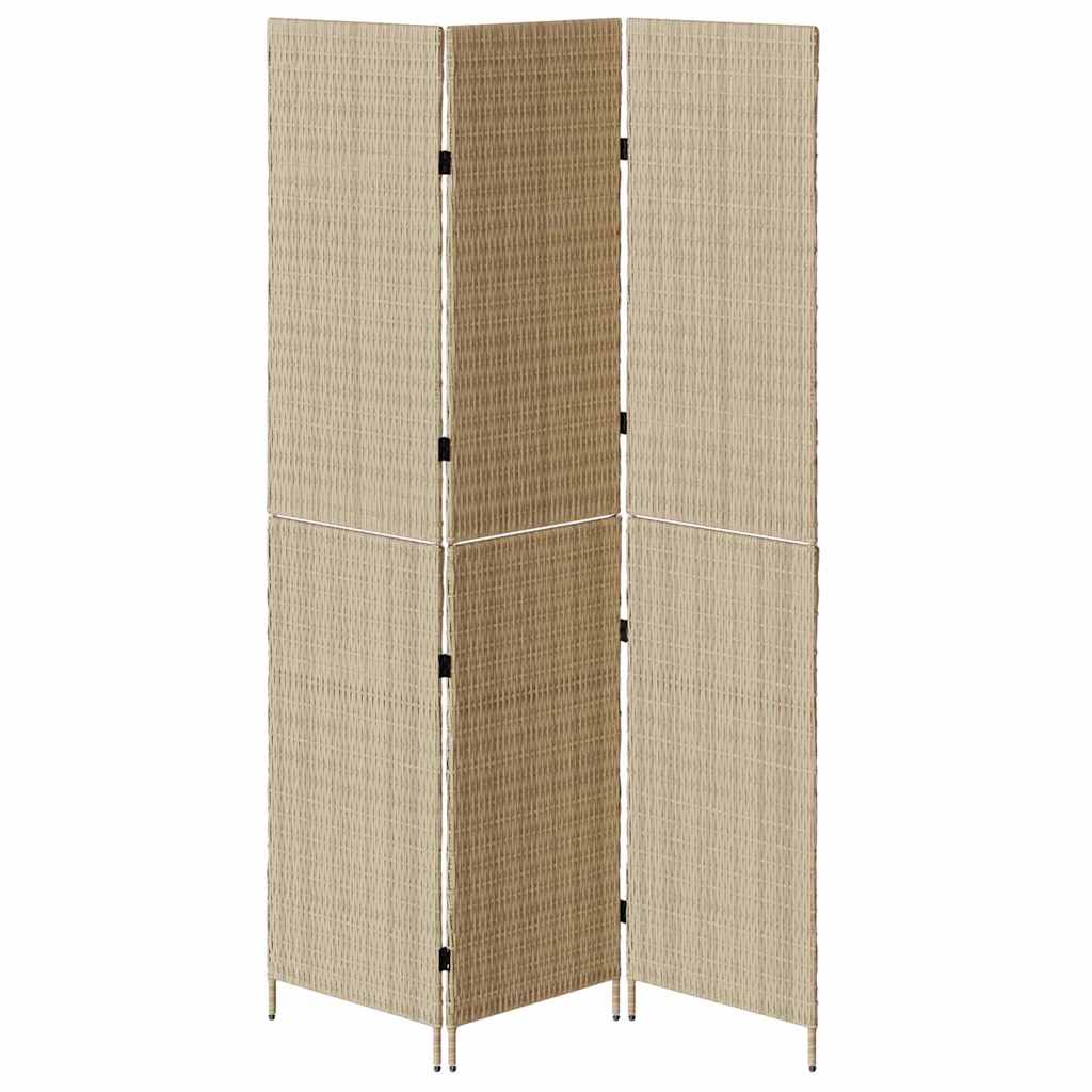 Raumteiler Schwarz 146 x 180 cm Poly-Rattan