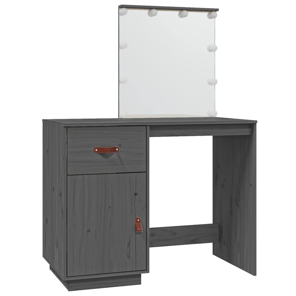 Schminktisch mit LED 95x50x133,5 cm Massivholz Kiefer