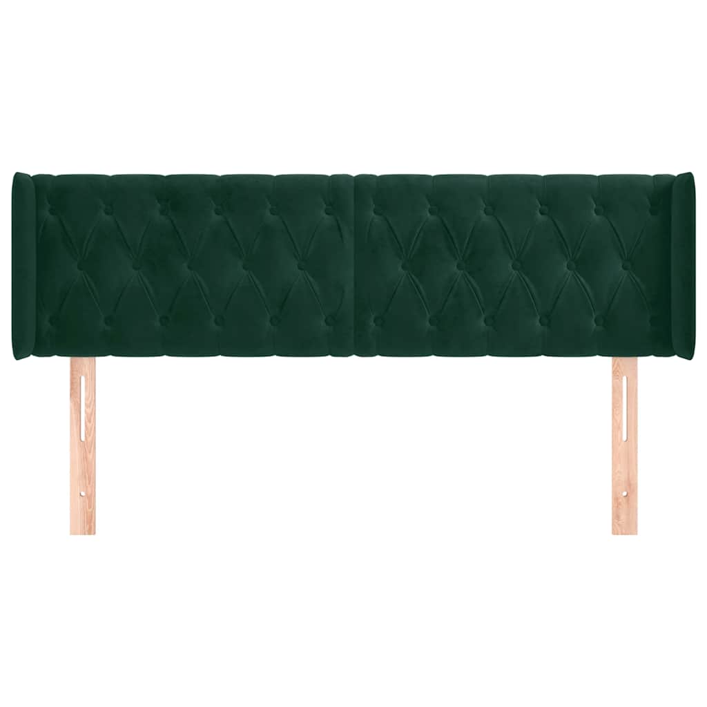 Kopfteil mit Ohren Dunkelblau 93x16x78/88 cm Samt