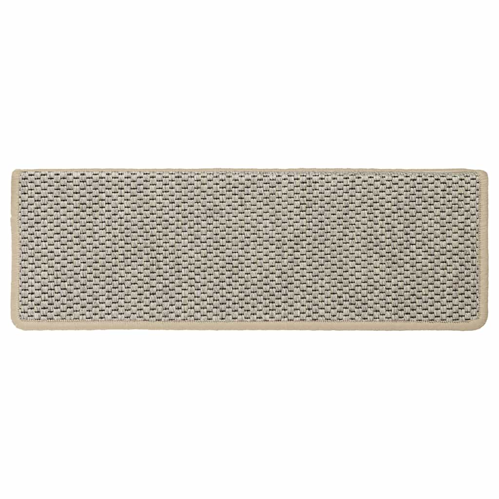 Treppenmatten Selbstklebend Sisal-Look 15 Stk. 65x21x4 Platina