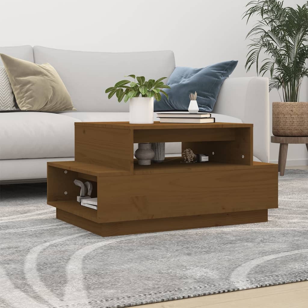 Couchtisch 80x55x40,5 cm Massivholz Kiefer