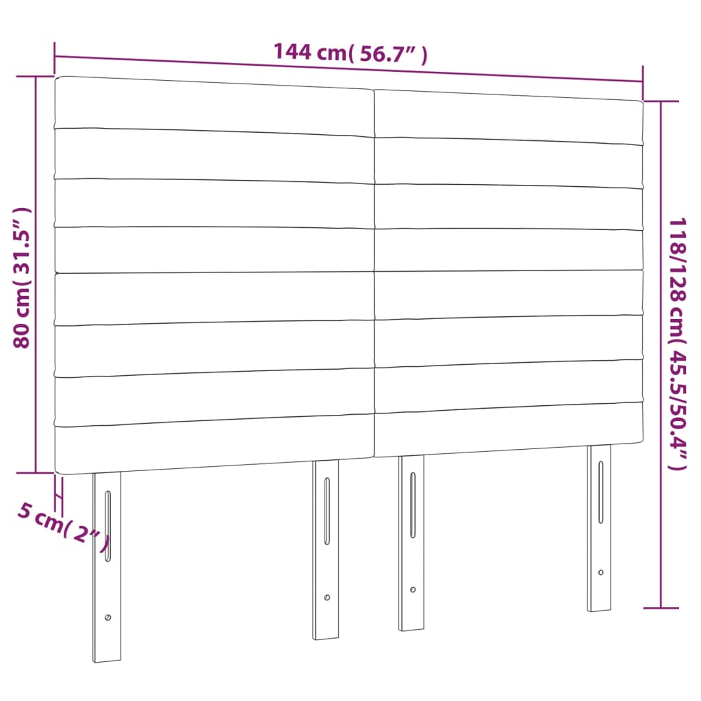 Kopfteil Hellgrau 80x5x118/128 cm Stoff