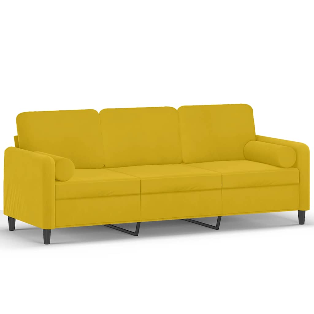 2-Sitzer-Sofa mit Zierkissen Dunkelgrün 120 cm Samt