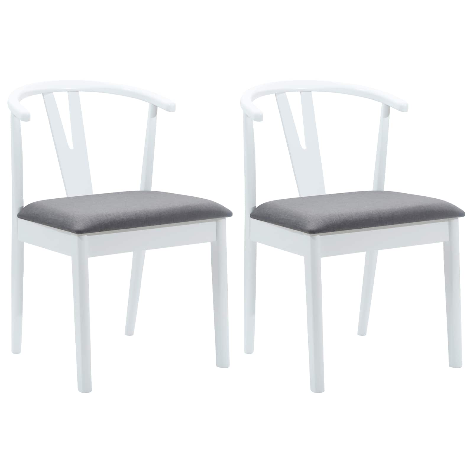 Esszimmerstuhl 2 pcs Hellbraun und hell Massives Gummiholz