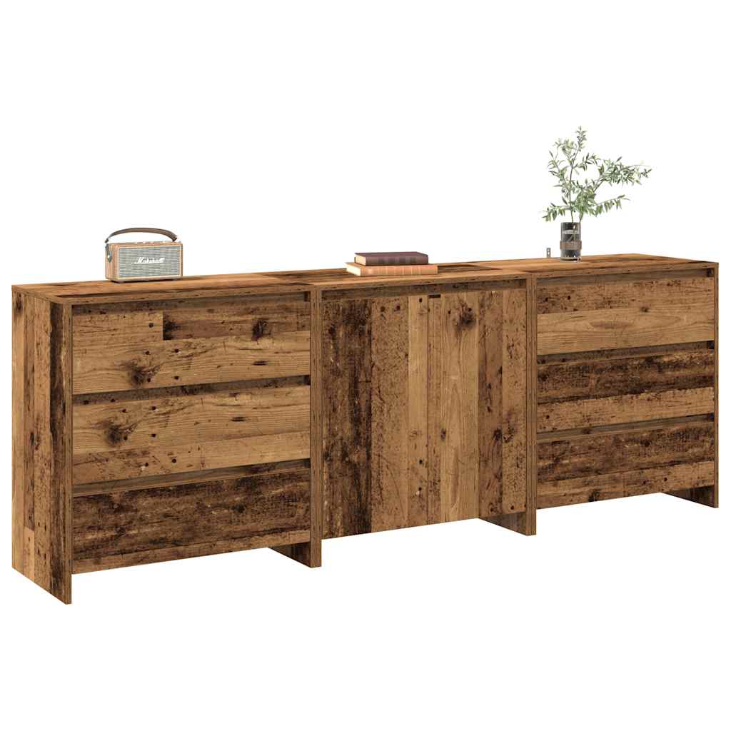 3-tlg. Sideboard Weiß Holzwerkstoff
