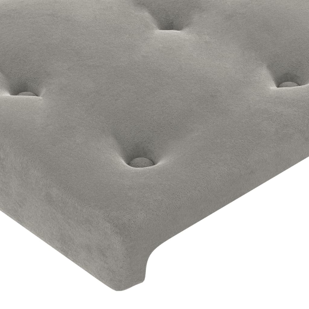 Kopfteil Hellgrau 80x5x118/128 cm Samt