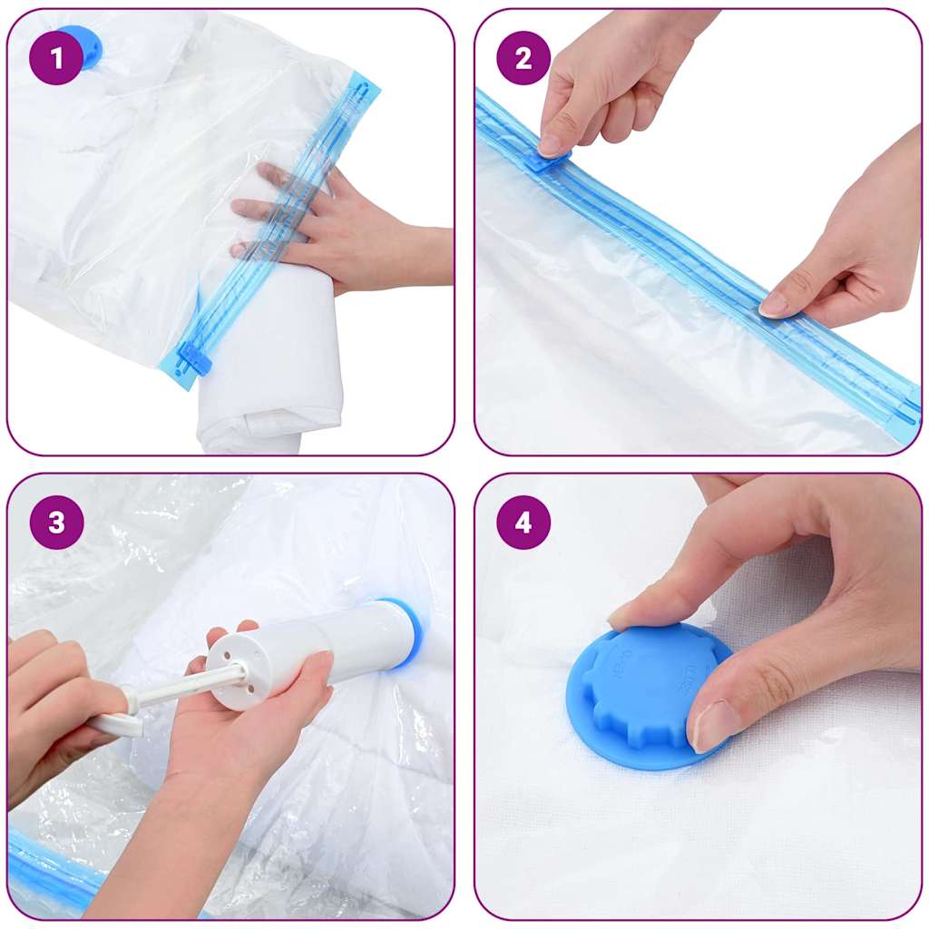 Aufbewahrungstaschen 5 pcs Transparent und Blau 70 x 50 cm