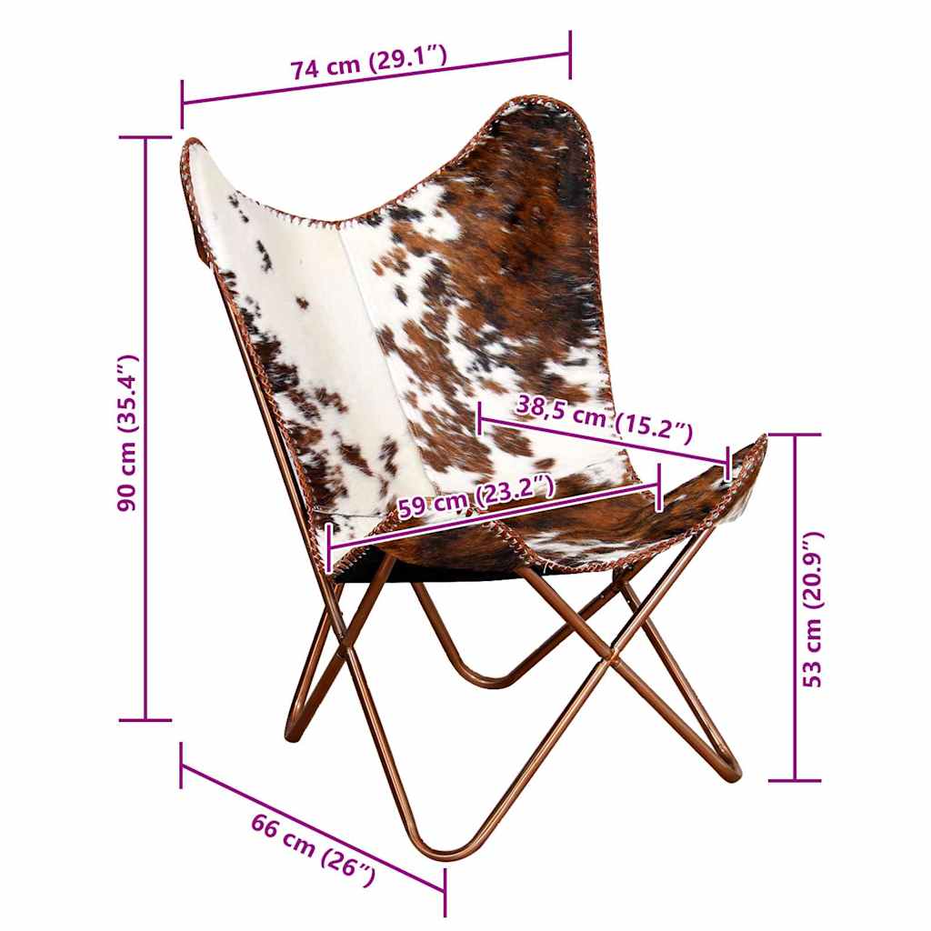Butterfly-Sessel Schwarz Echtleder