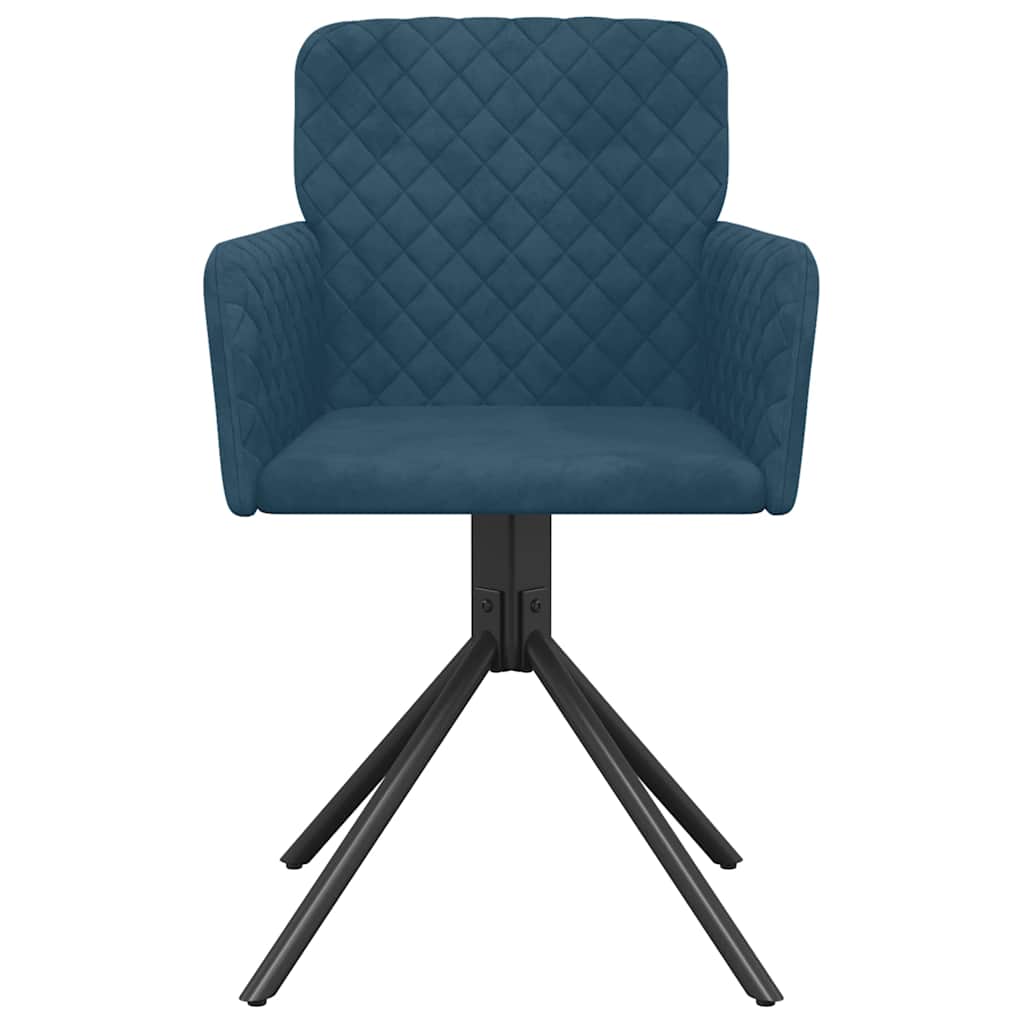Esszimmerstühle 2 Stk. Drehbar Blau Samt