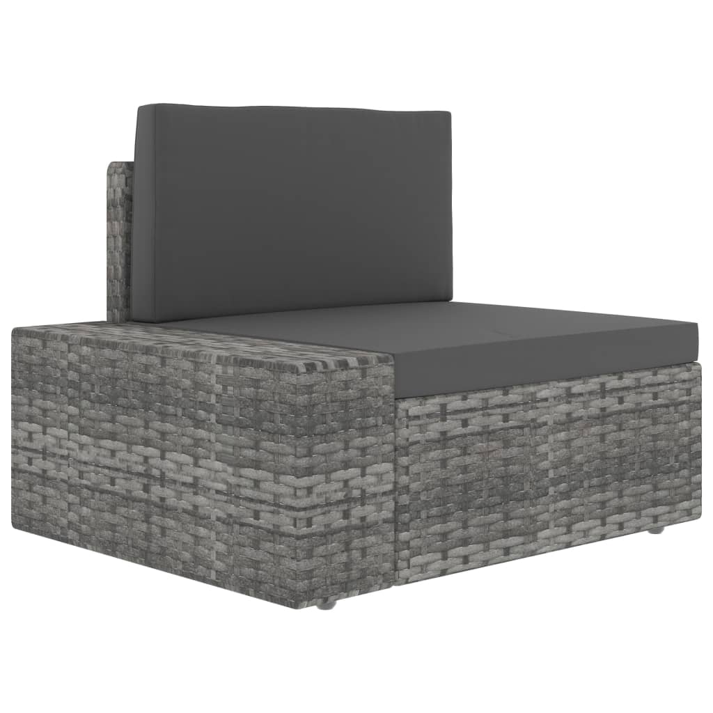 10-tlg. Garten-Lounge-Set Poly Rattan Grau