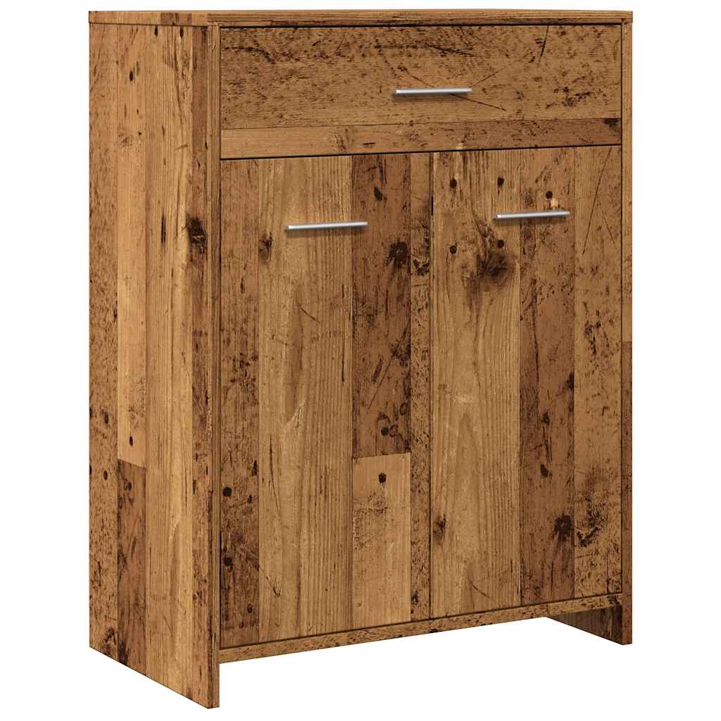 Badezimmerschrank Weiß 60x33x80 cm Holzwerkstoff