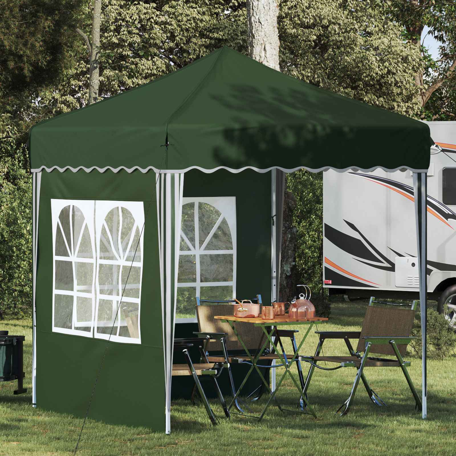 Pop-up Partyzelt 195 x 195 x 245 cm Creme Oxford-Stoff