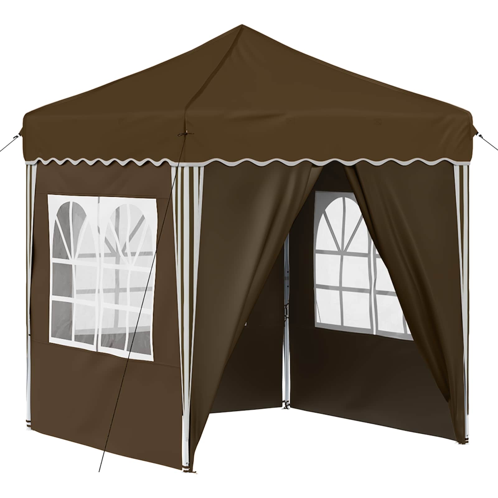 Pop-up Partyzelt 195 x 195 x 245 cm Creme Oxford-Stoff