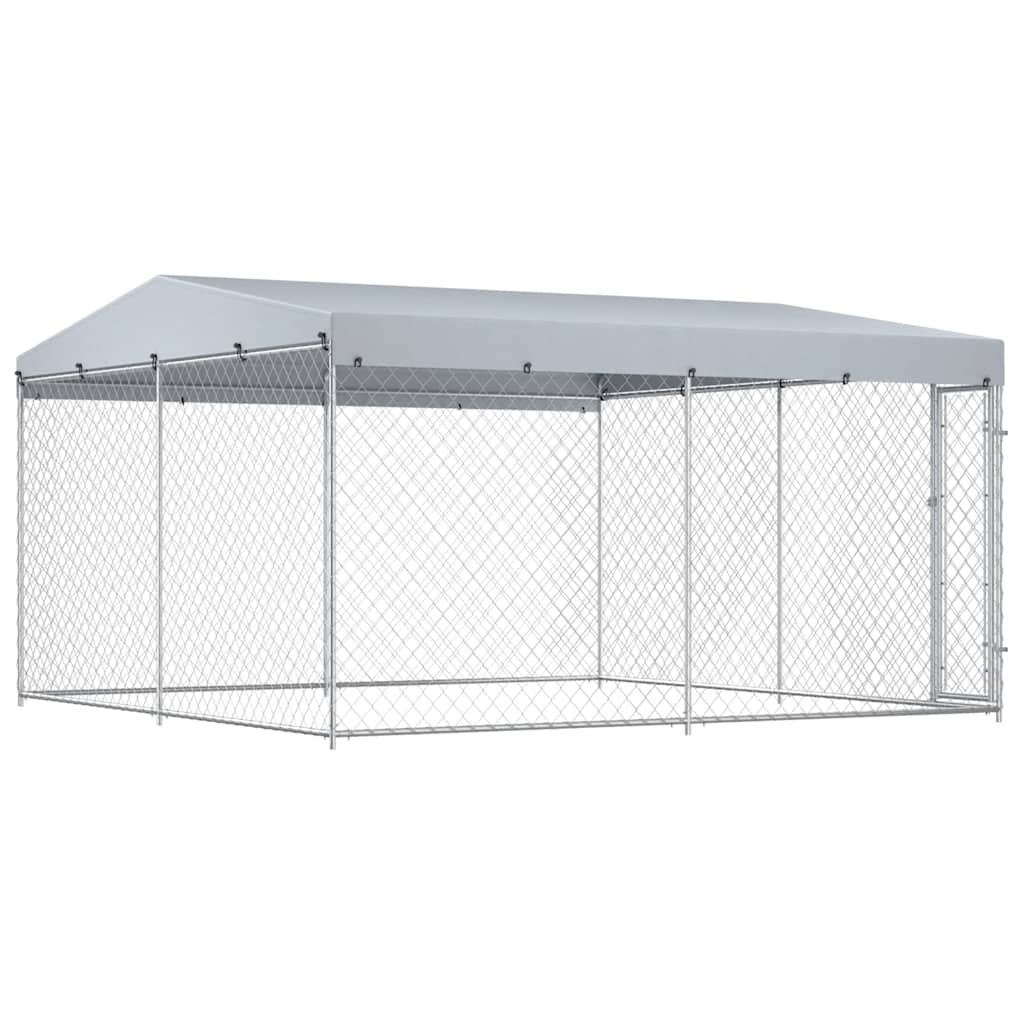 Outdoor-Hundezwinger mit Überdachung 382x192x225 cm