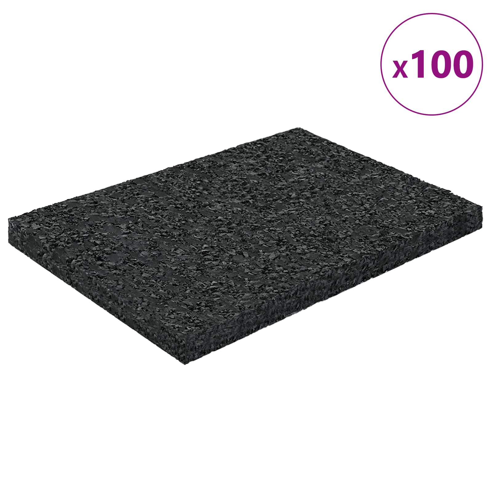 Gummigranulat-Patiopad Schwarz 6 x 9 x 0,3 cm Gummi