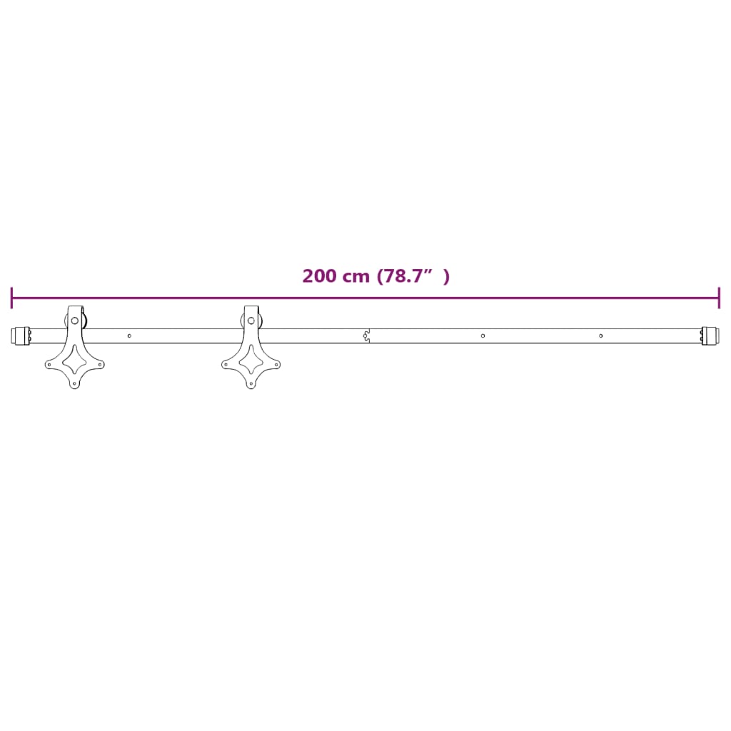 Schiebetürbeschlag-Set SKIEN 183 cm Stahl Schwarz