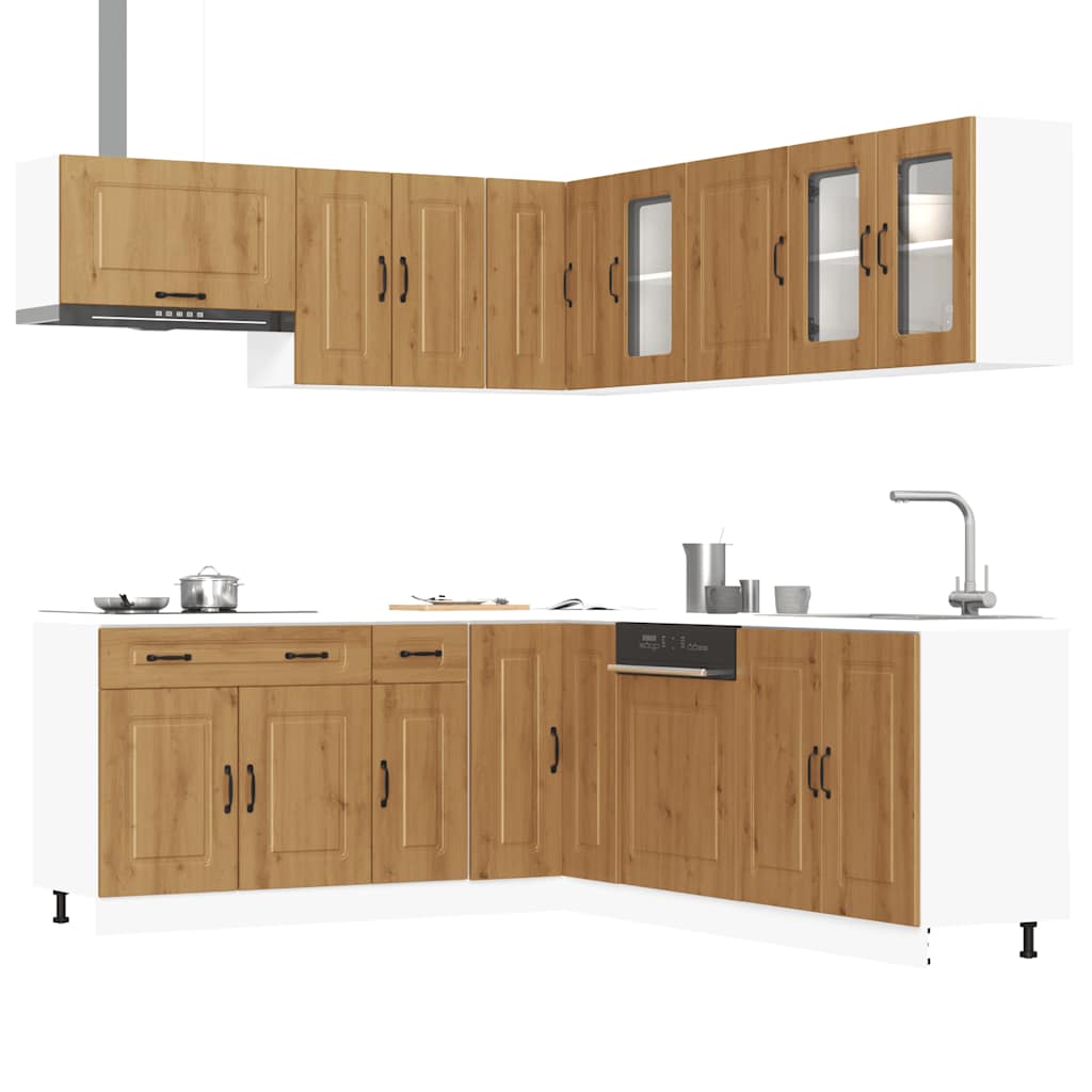 11-tlg. Küchenschrank-Set Kalmar Weiß Holzwerkstoff