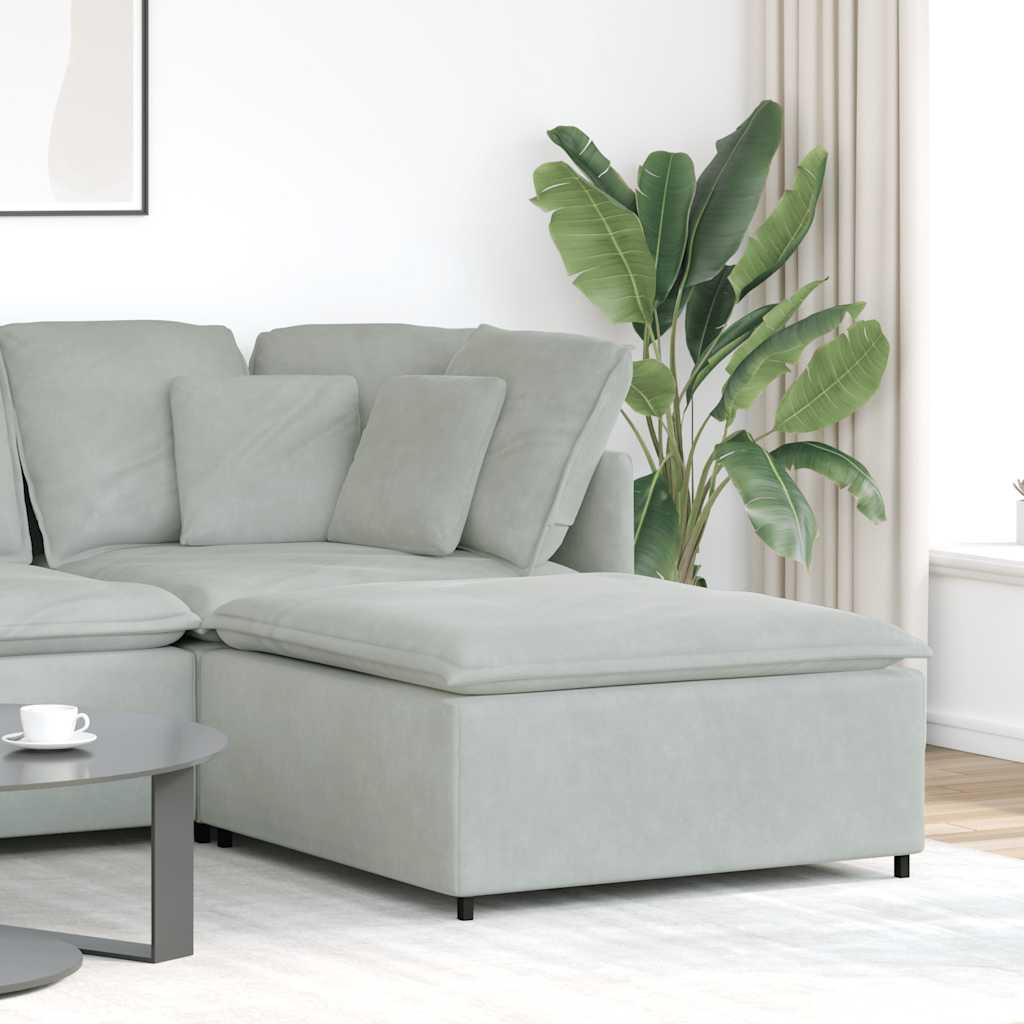 Modulares Sofa Endmodul mit Armlehne Kissen Blau 100 cm