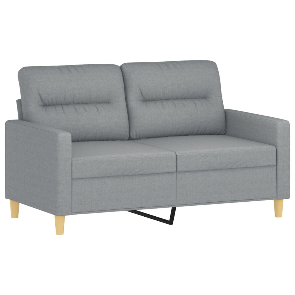 3-tlg. Sofagarnitur mit Kissen Taupe Stoff