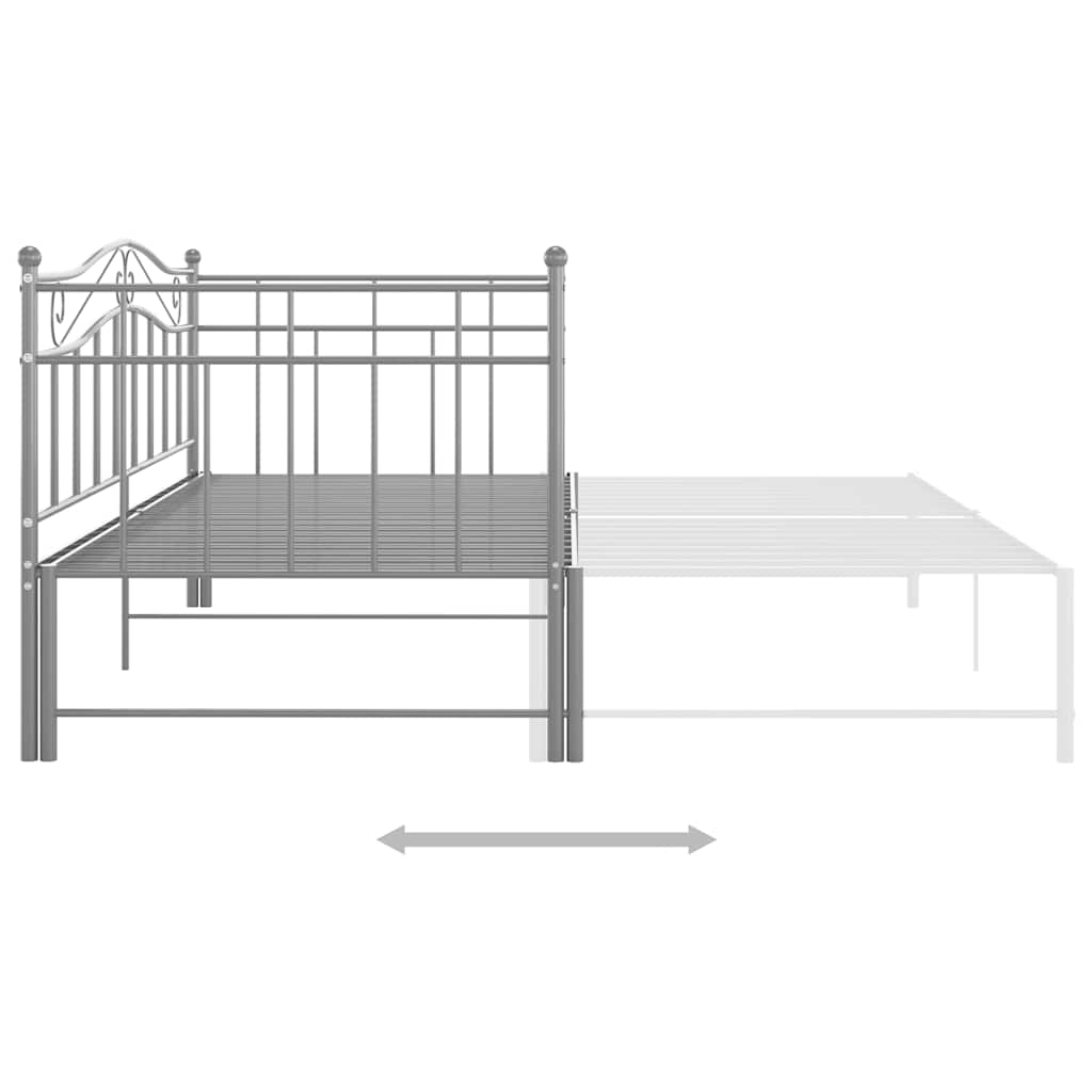 Ausziehsofa Bettgestell Schwarz Metall 90x200 cm