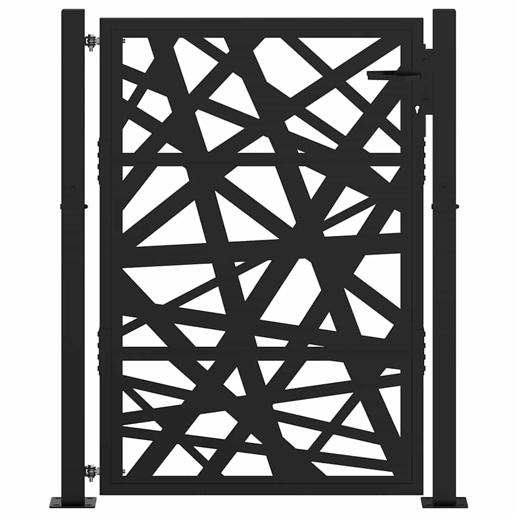 Gartentor Schwarz 100x100 cm Stahl Lichtdesign