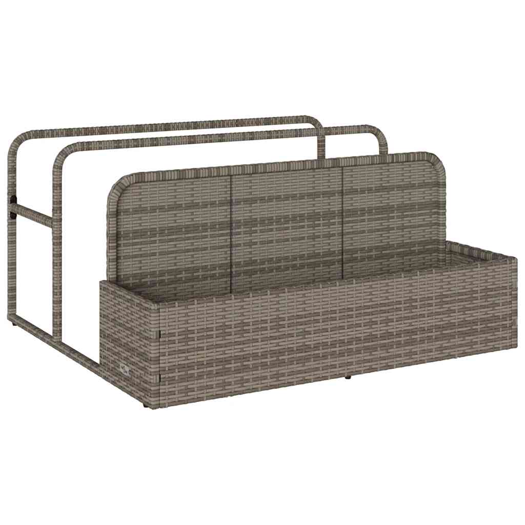 Pool Aufbewahrungsbehälter Schwarz 110x100x57 cm Poly Rattan