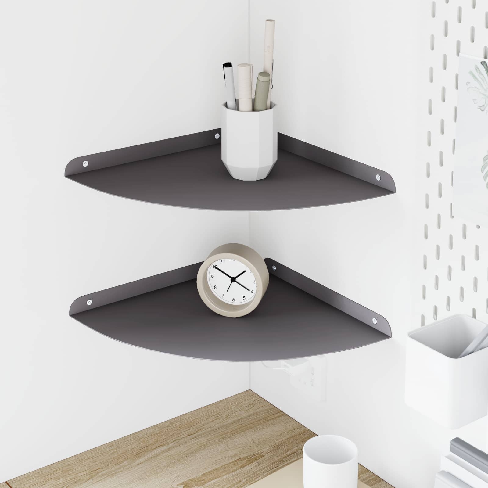 Schwebendes Regal mit Regal 2 pcs Schwarz 15 x 15 x 2 cm
