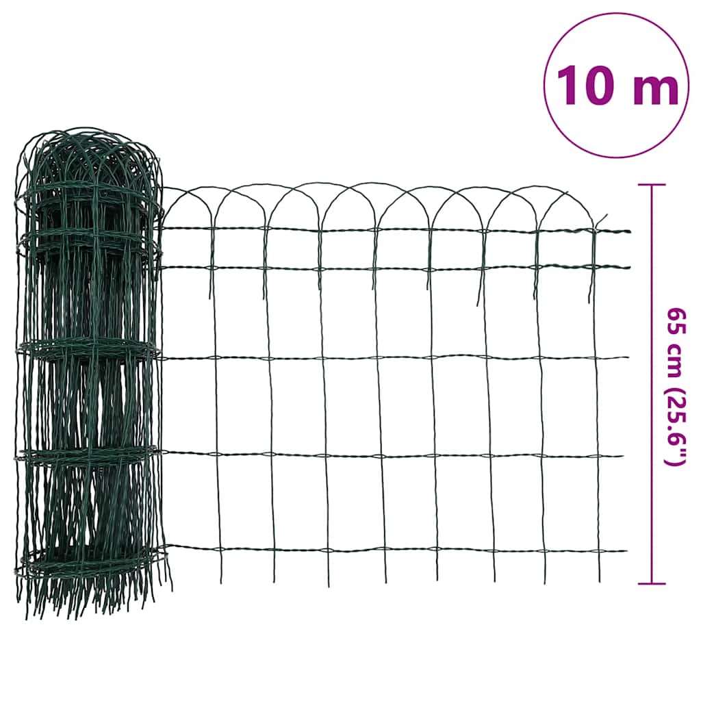 Beetzaun Pulverbeschichtetes Eisen 10x0,4 m