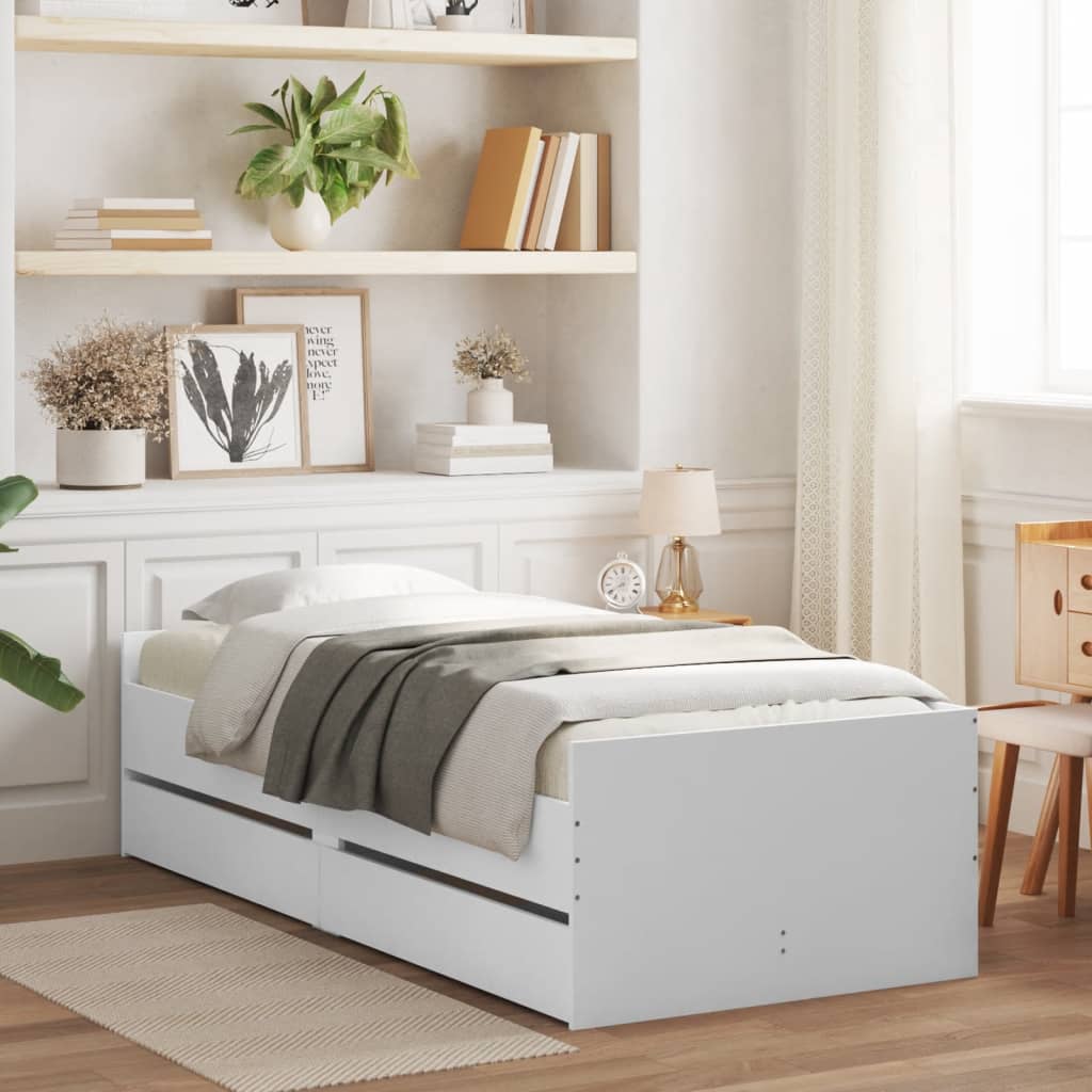 Bett mit Schubladen Braun Eiche-Optik 75x190 cm