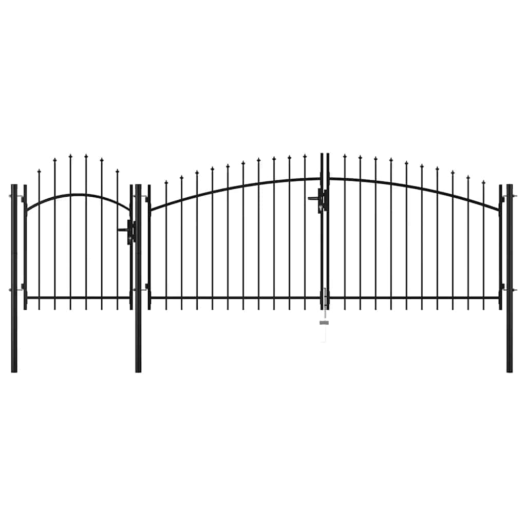 Gartentor Woerden Stahl 1x4 m Schwarz