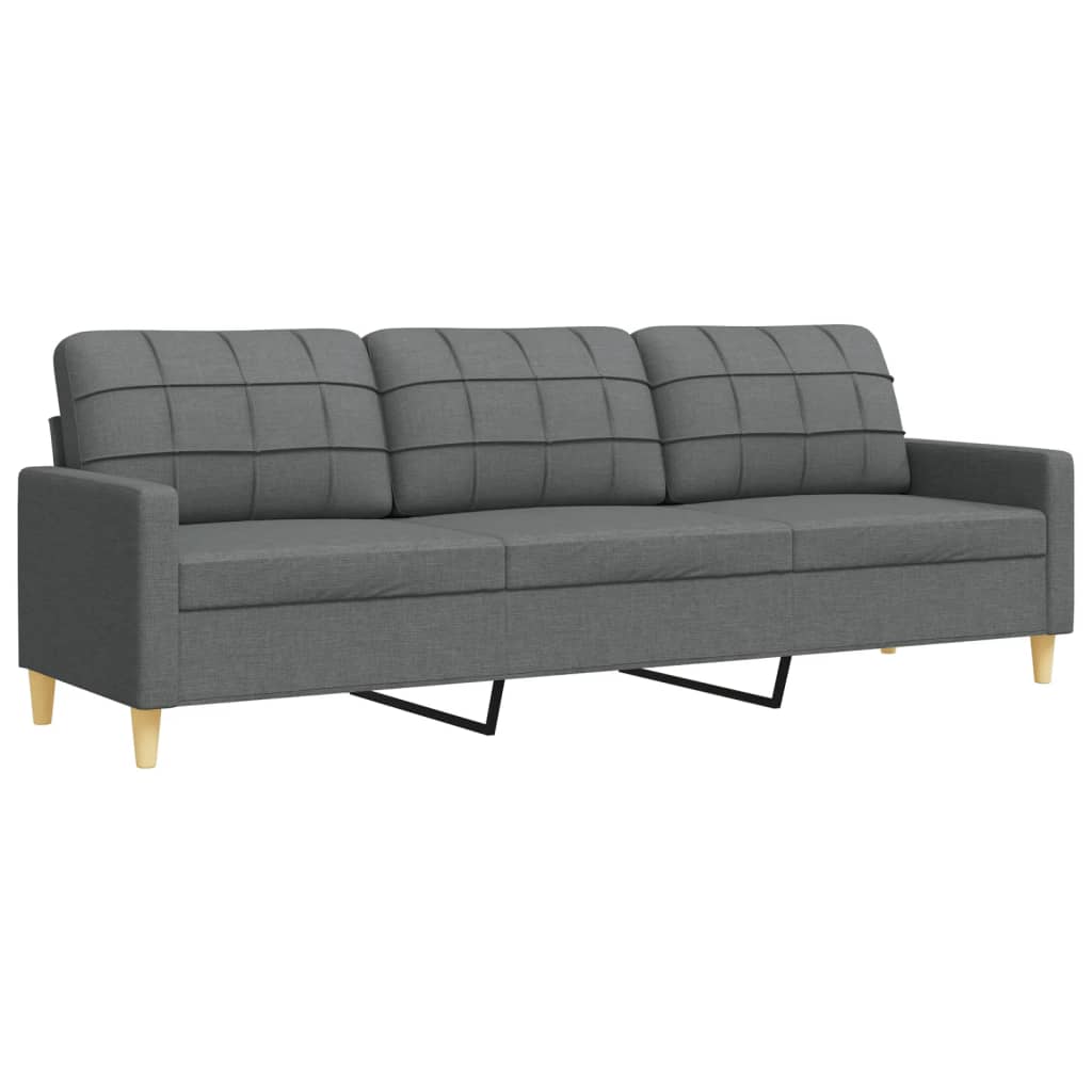 3-tlg. Sofagarnitur Hellgrau Stoff