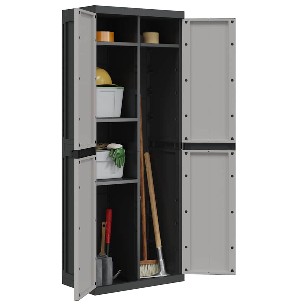 Gartenschrank Grau und Schwarz 65x37x85 cm PP