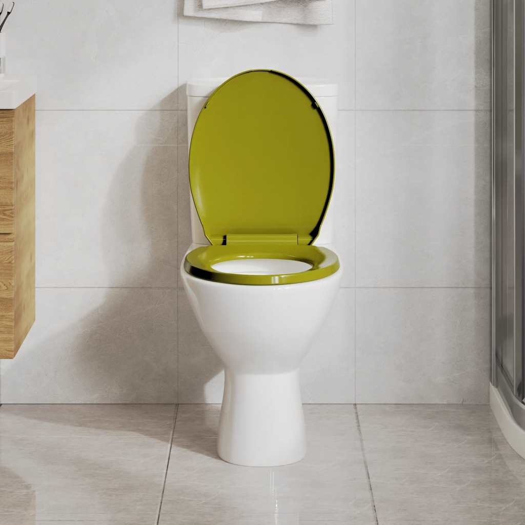 Toilettensitz mit Absenkautomatik Hellgrau Oval
