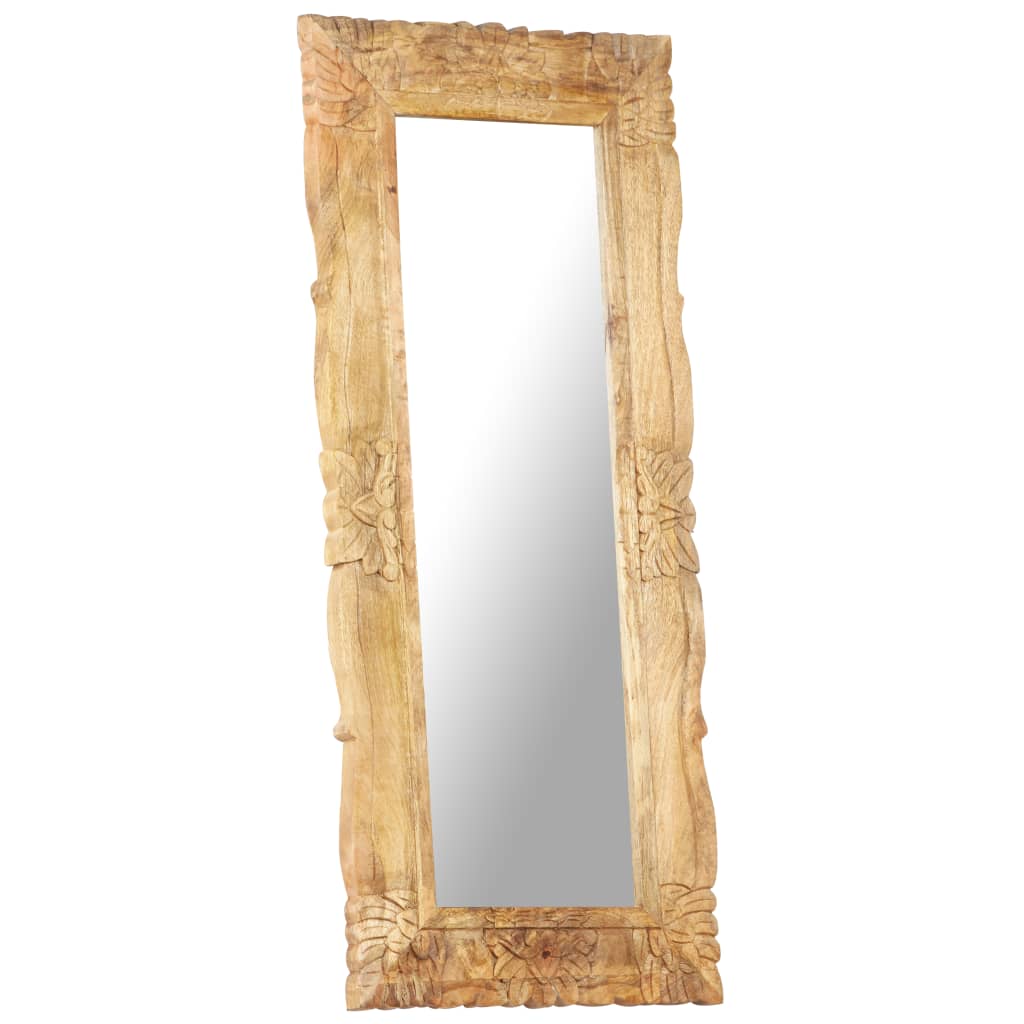 Spiegel Weiß 80x50 cm Mango Massivholz