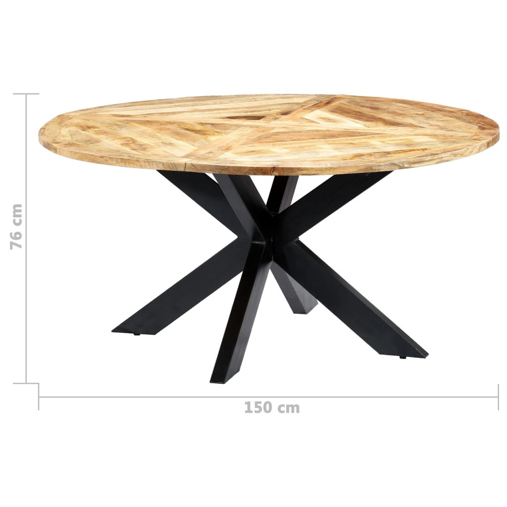 Esstisch Ø110x75 cm Raues Massives Mangoholz