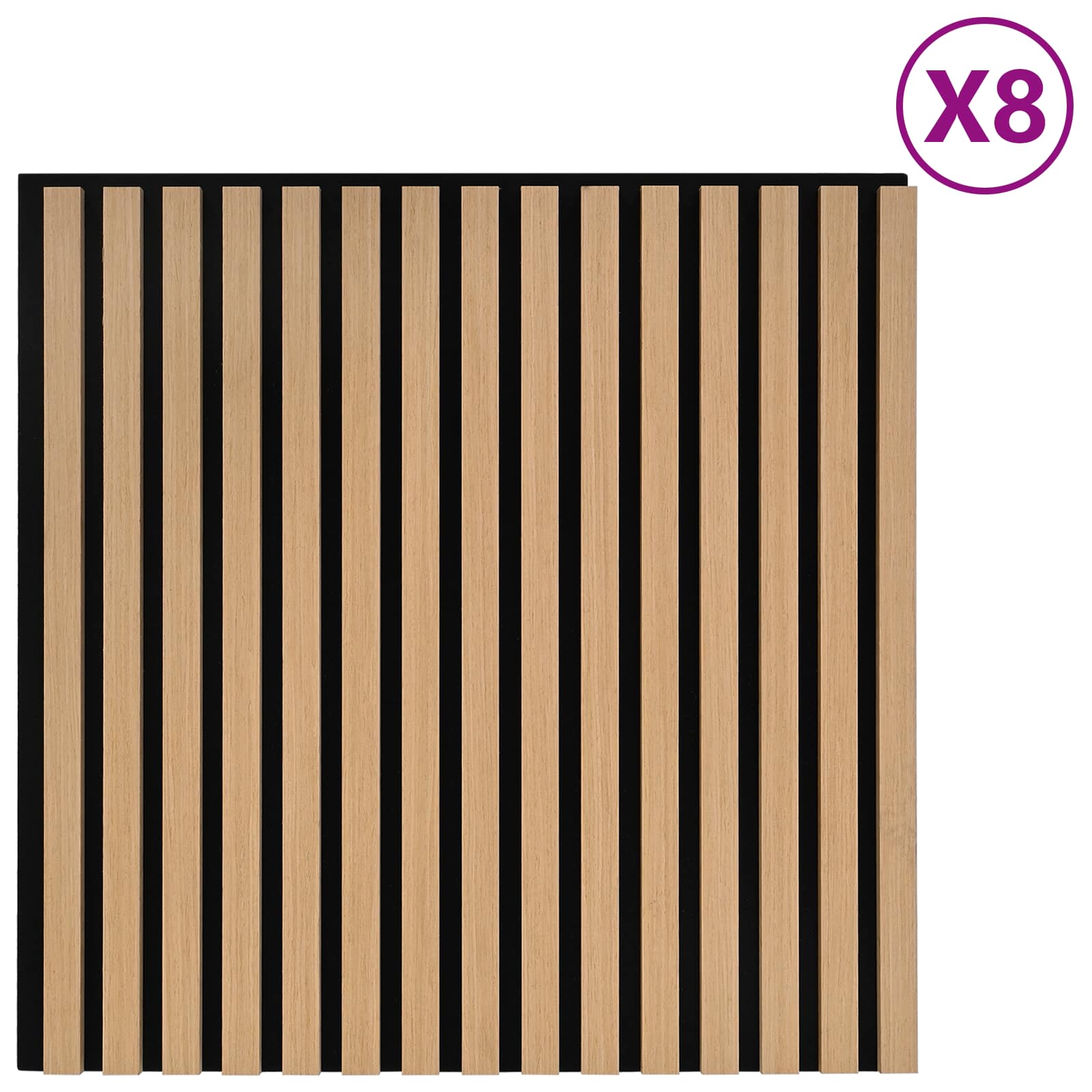 Wandpaneele 8 pcs Natur 60,5 x 60 cm