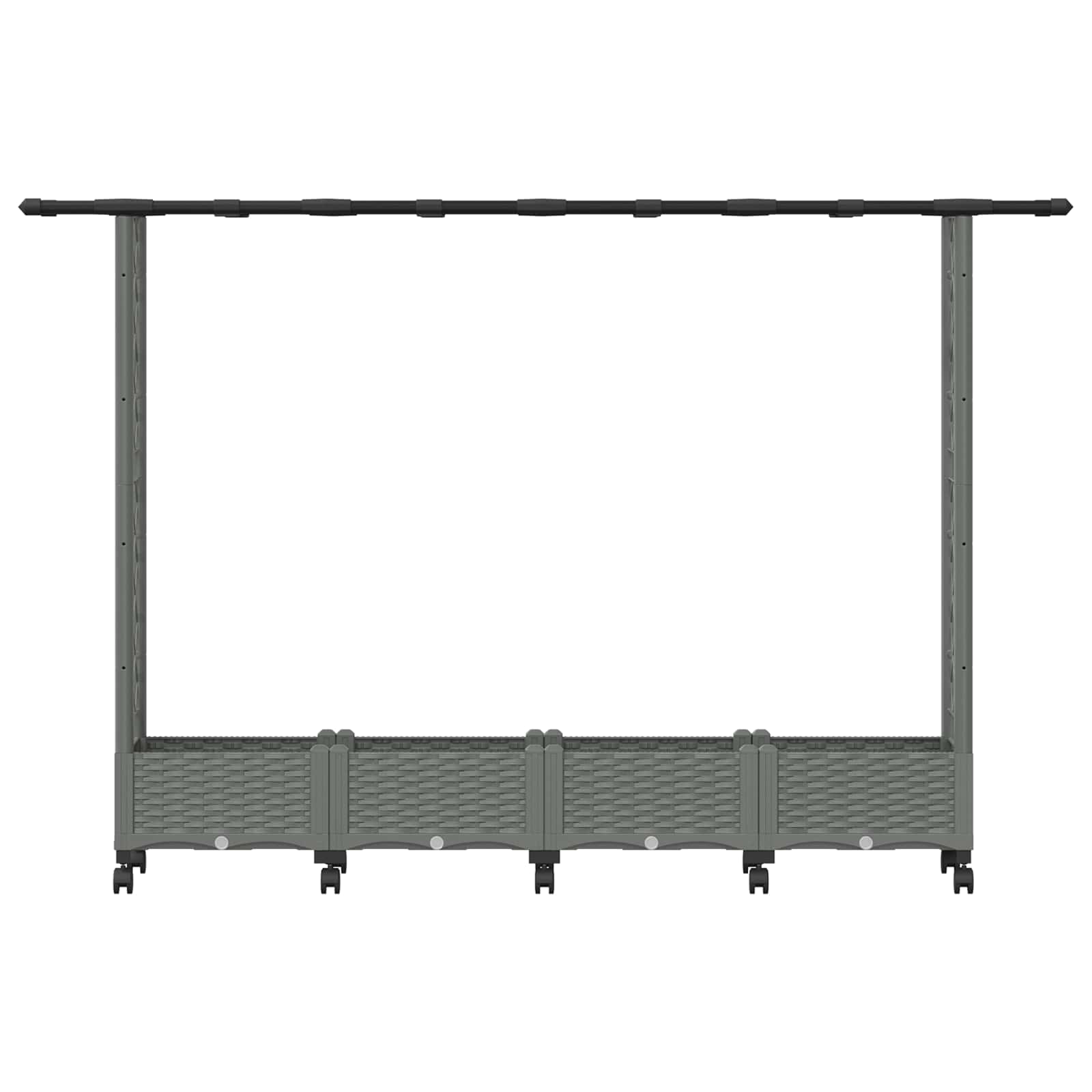 Hochbeet mit Rankgitter und Dach Braun 124 x 40 x 123 cm PP