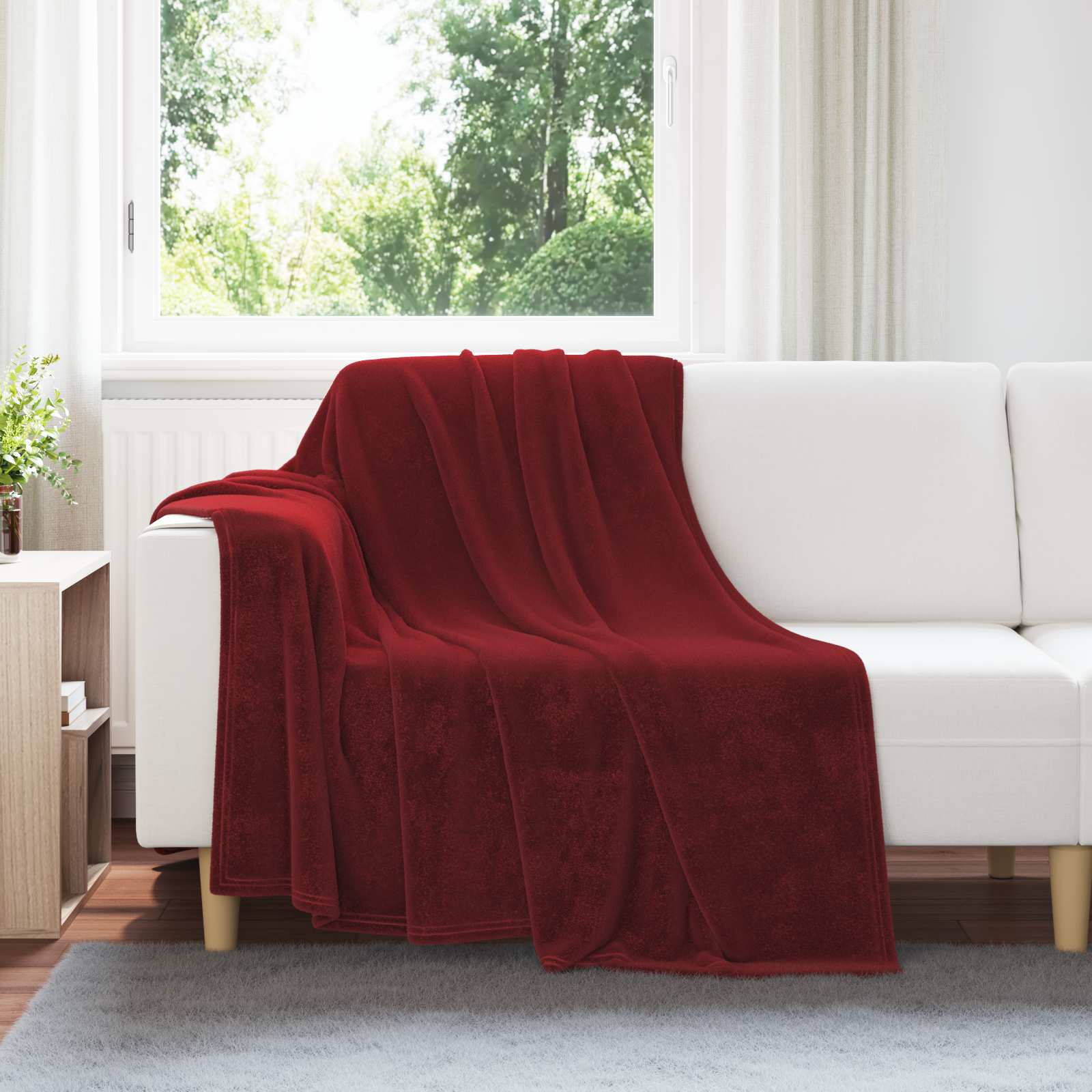 Überwurfdecke Beige 130 x 150 cm Fleece