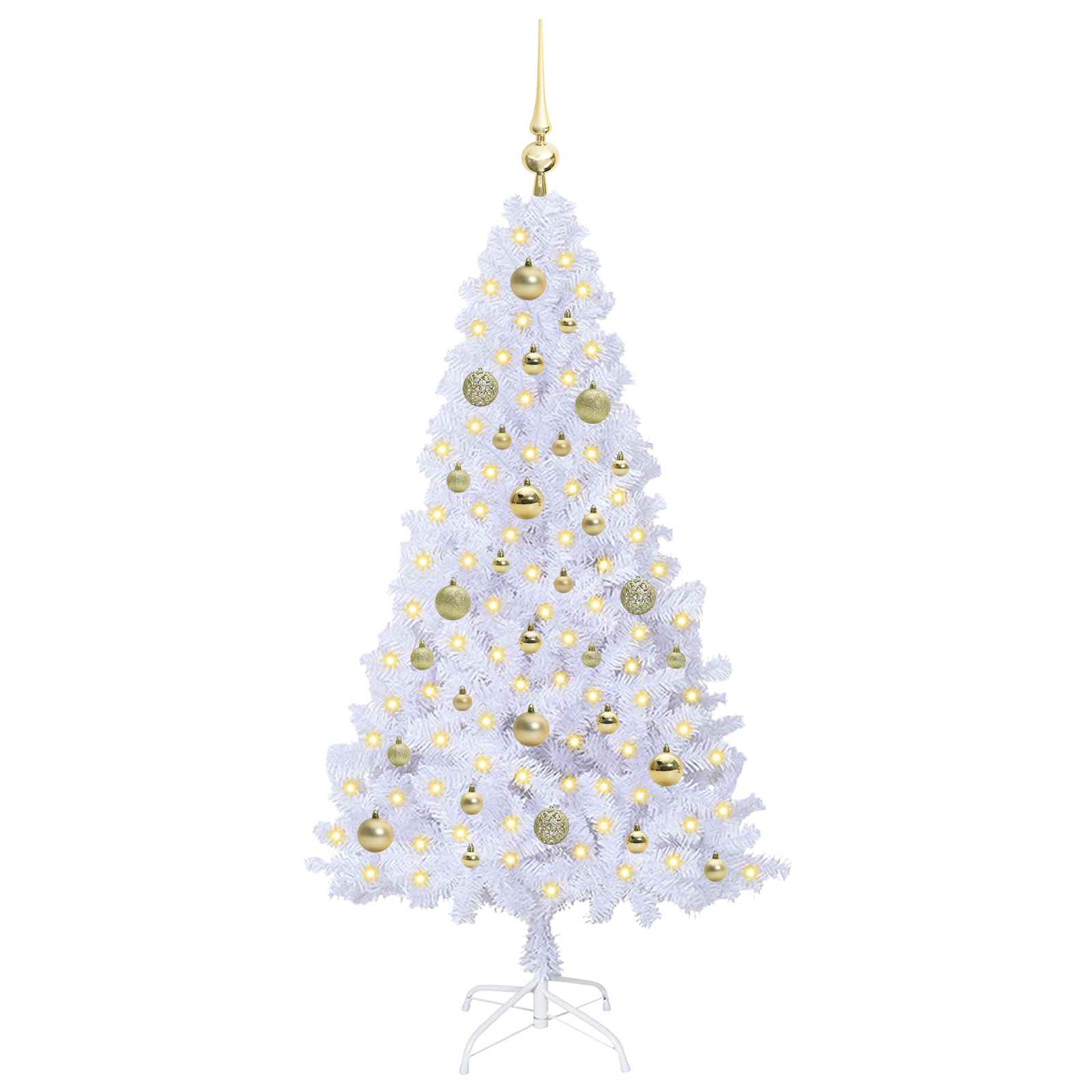 Künstlicher Weihnachtsbaum Weiß 120 cm PVC und Stahl
