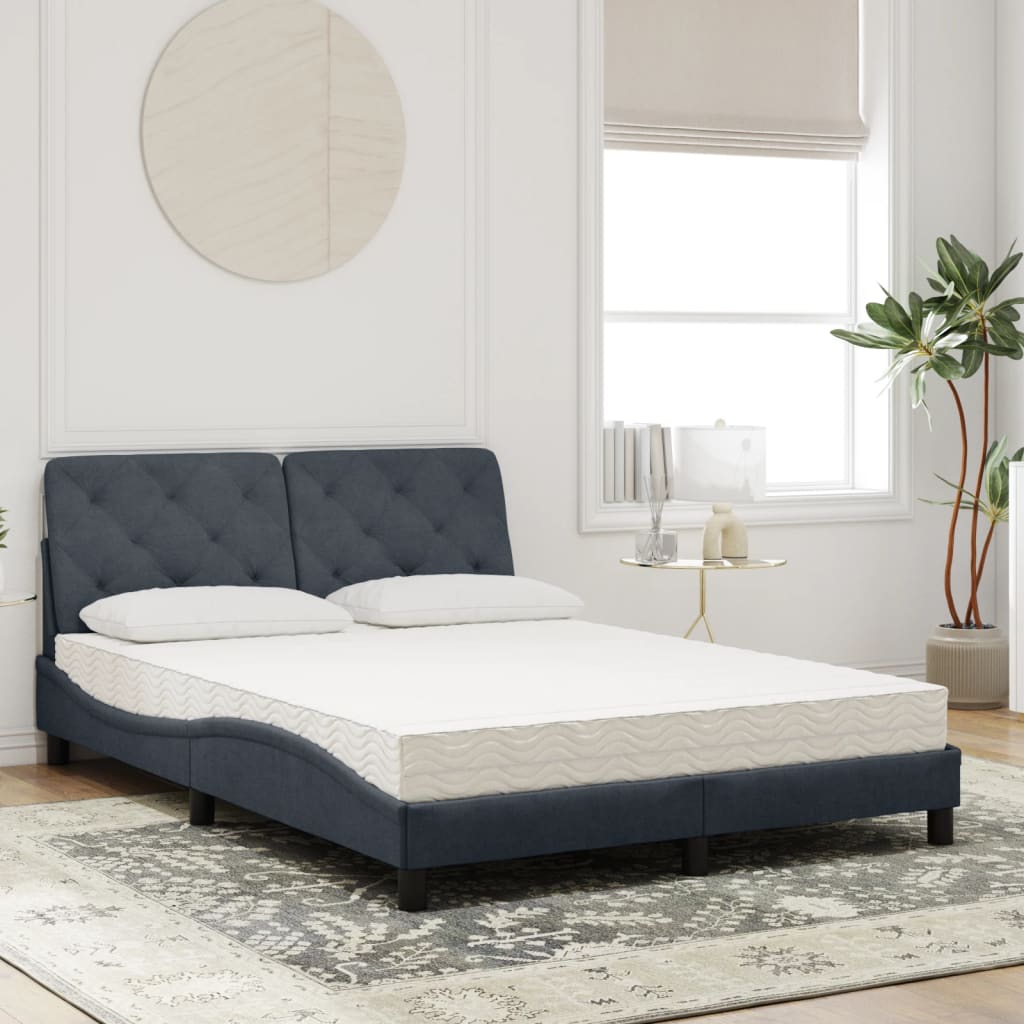 Bett mit Matratze Hellgrau 80x200 cm Samt