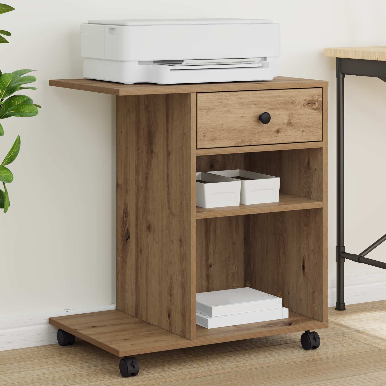 Druckerständer Uni Altholz 60 x 40 x 68.5 cm Holzwerkstoff