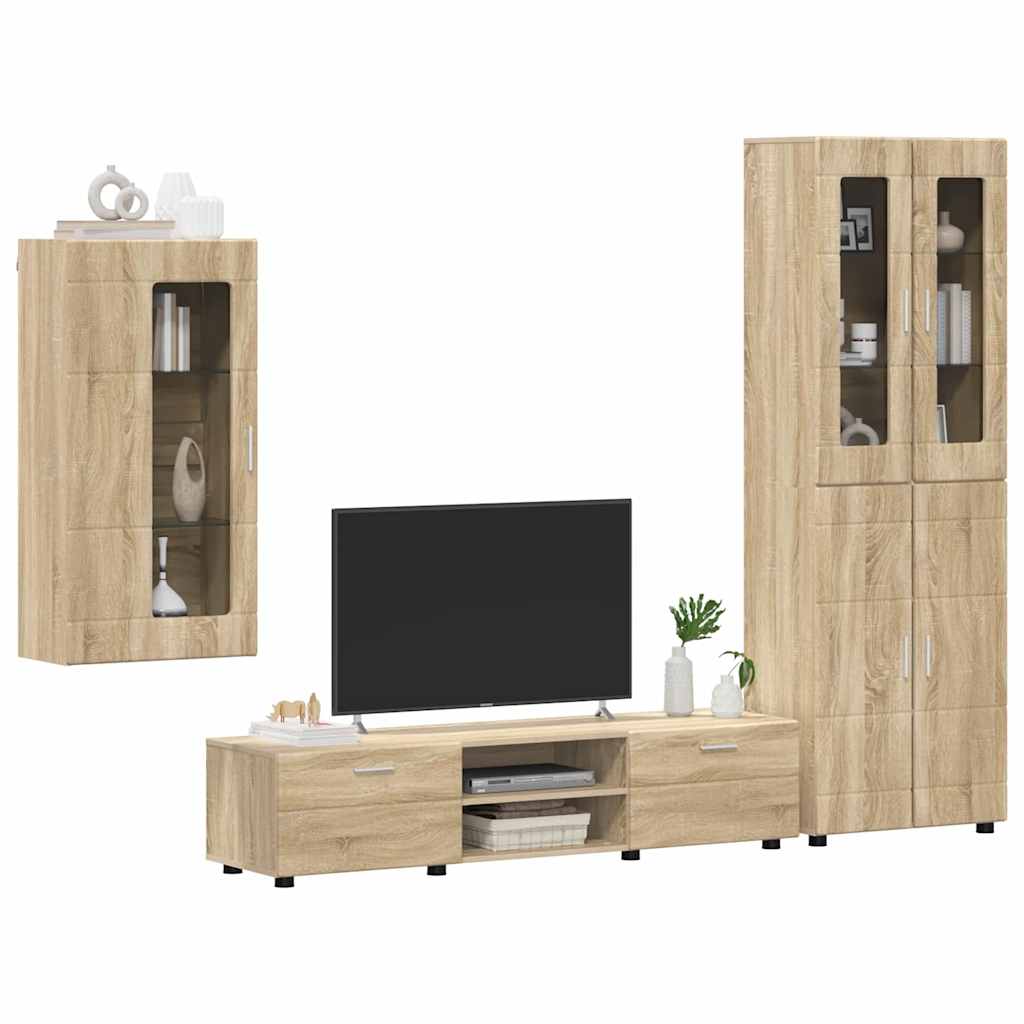 Highboard mit Regal FLORIN Weiß 60 x 35 x 182 cm Holzwerkstoff